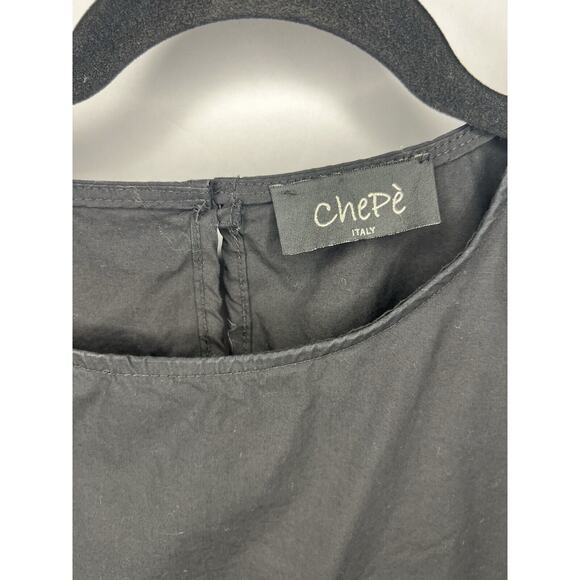 Black Ruffle Cotton Top Womens Medium Flutter Sleeves Romantic Cottagecore Fairy - Picture 7 of 15